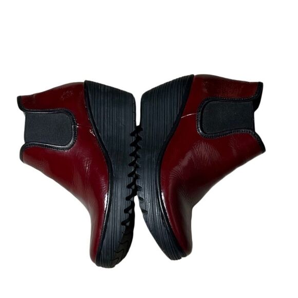 Fly London Burgundy wedge platform Yat Chelsea Bootie boots 38 8 Portugal NEW - Picture 13 of 16